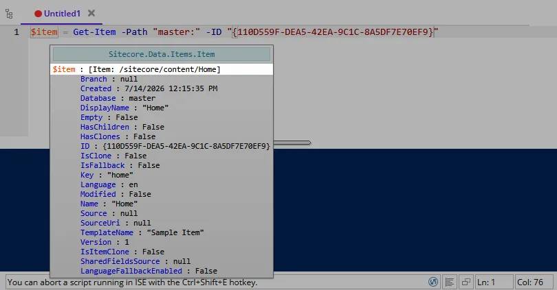 The customized tooltip for an item variable.