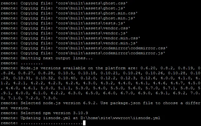 Git Push to Web App Executing