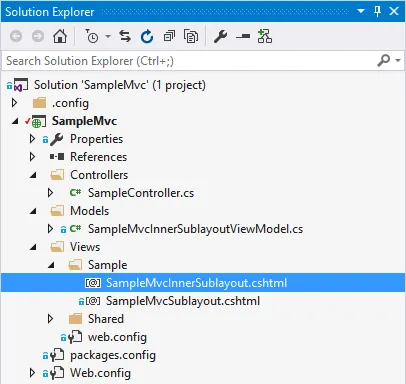 Create Sample MVC Inner Sublayout View
